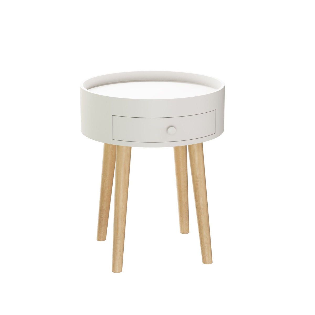 Nightstand With Storage Drawer, Bedside Table For Bedroom - White, photo 7 of 11