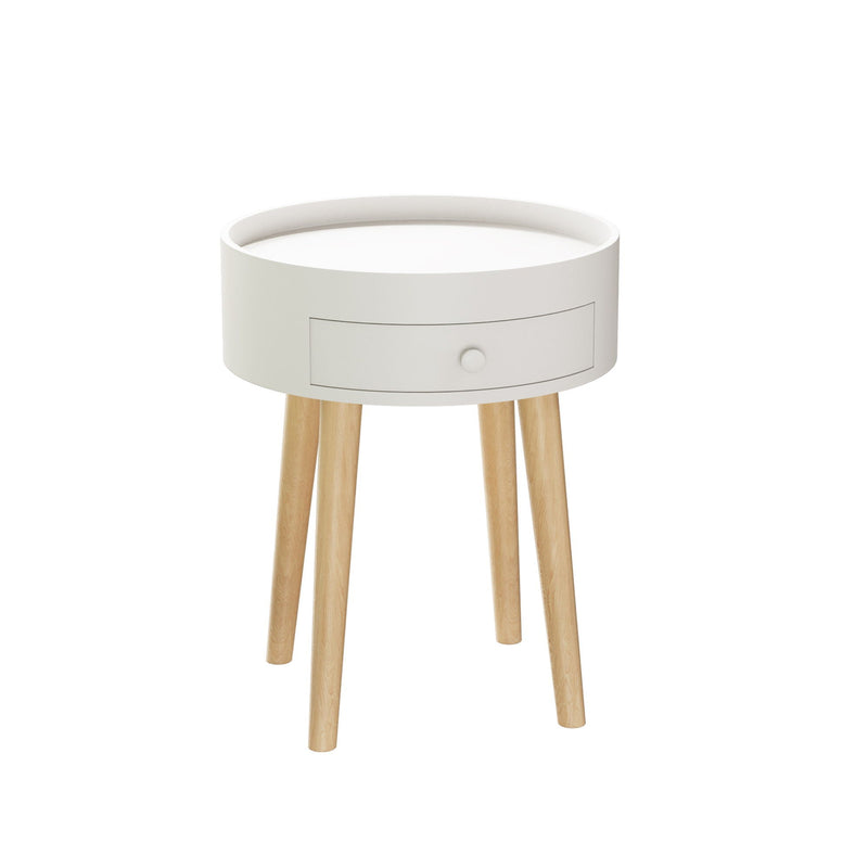 Nightstand With Storage Drawer, Bedside Table For Bedroom - White, photo 7 of 11