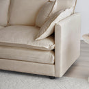 Chenille Fabric Ottomans Footrest to Combine with 2 Seater Sofa, 3 Seater Sofa and 4 Seater Sofa, Beige