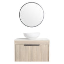 30" Modern Design Float Bathroom Vanity With Ceramic Basin Set, Wall Mounted White Oak Vanity With Soft Close Door, KD-PackingD-Packing Pieces
