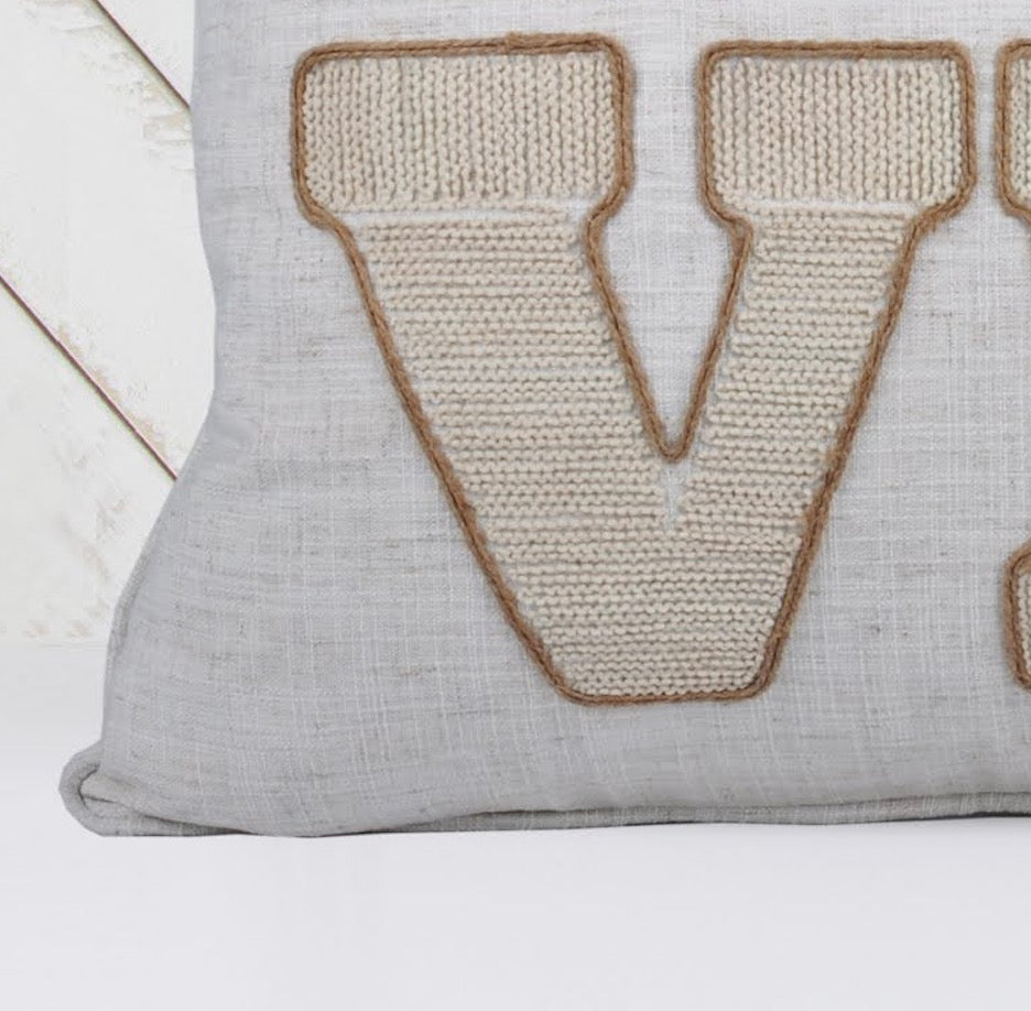 Love Pumpkin Embroidered Throw Pillow – Rustic, photo 2 of 5
