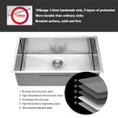 28" Undermount Kitchen Sink With, 10" Deep, Single Bowl, Rounded Corners - Brushed Nickel by HouseOfZazla