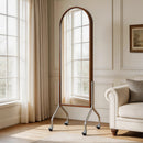 Arched Full Length Mirror with Storage Shelves & Wheels by HouseOfZazla