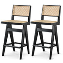 Keira - Bar Stool (Set of 2) - Black / Rattan by HouseOfZazla