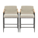 Mid Century Modern Counter Stool Set With Iron Frame