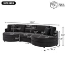 Modern 3 Seater Upholstered Sofa With Curved Design by HouseOfZazla