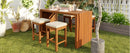 5 Piece Outdoor Bar Set with Acacia Wood Table & Cushioned Stools by HouseOfZazla