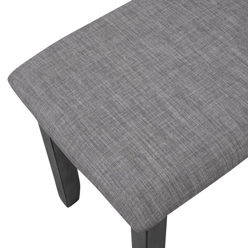 6 Piece Wooden Dining Table set, Kitchen Table set with 4 Chairs and Bench, Farmhouse Rustic Style,Gray