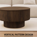 Modern Circular Coffee Table With Stripe Design And Storage Space by HouseOfZazla