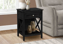 Accent End Table, 2 Tier, Storage Drawer, Transitional Style by HouseOfZazla