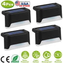 4Pcs Solar Powered LED Step Lights Outdoor IP55 Waterproof Dusk To Dawn Sensor Fence Lamps For Stairs Yard Railing