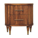 Solid Wood Ribbed Bedside Table