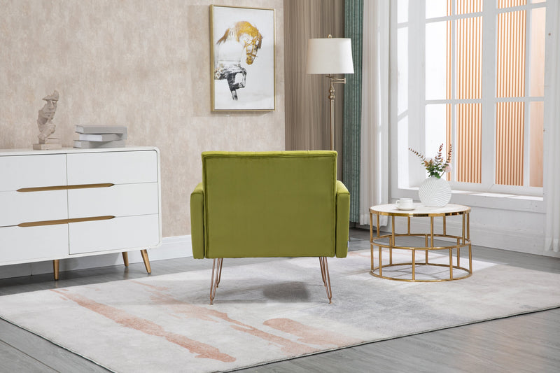 Accent Chair, leisure single sofa with Rose Golden feet