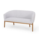 Mid Century Modern Loveseat With Channel Stitched Backrest