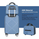 2Piece Luggage Sets ABS Lightweight Suitcase, Spinner Wheels, (20/14) BLUE