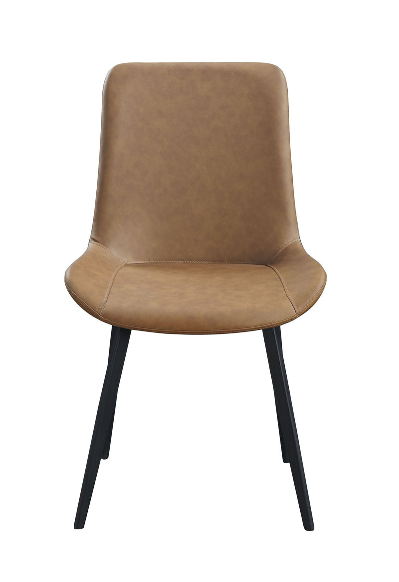 Abiram Side Chair (Set-2) in Brown PU