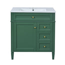 Bathroom Vanity With Top Sink, 2 Drawers & Tip Out Drawer