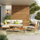 4 Piece Acacia Wood Patio Furniture Set