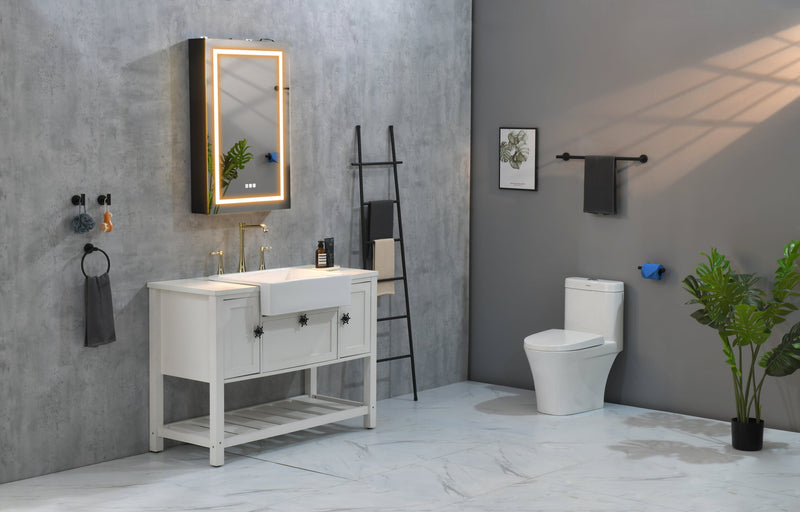 24" L x 19" W with White Sink Vanity Sinks Farmhouse/Apron Front