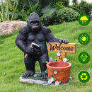 Outdoor Garden Sculpture Chimpanzees Flower Pot Planter