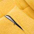 91.73" L-shaped Sofa Sectional Sofa Couch with 2 Stools and 2 Lumbar Pillows for Living Room, Yellow