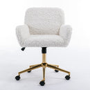 Office Chair, Artificial Rabbit Hair Home Office Chair With Metal Base, Adjustable Desk Chair Swivel Office Chair, Vanity Chair by Unique Piece Furniture