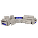 Nova - Sectional With Bluetooth Speaker, LED And Lifting Wine Cabinet