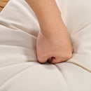 4-Piece Boho Rope Patio Furniture Set, Outdoor Furniture with Acacia Wood Table, Patio Conversation Set with Deep Seating & Thick Cushion for Backyard Porch Balcony, Beige