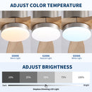 Low Profile Flush Mount Intergrated LED Ceiling Fan With Light And Silent Reversible Motor by HouseOfZazla