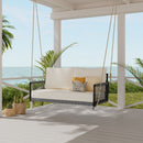 Outdoor Swing Sofa With Soft Cushions For Patio - Beige by HouseOfZazla