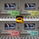 TV Console with Storage Cabinets, Extendable LED TV Stand with Remote Control, Multiple Modes Changing Lights Modern Entertainment Center with Chamfer Edge Shape, White