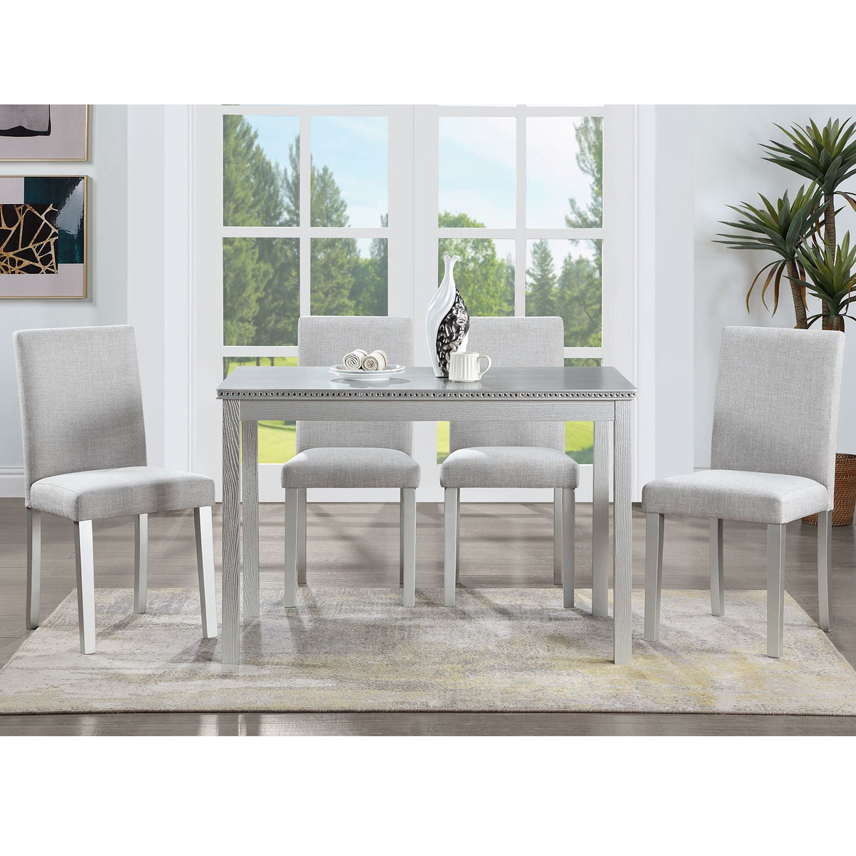 Dining Table Set With Crystal Decoration And Upholstered Chairs, photo 19 of 24
