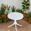 Modern Round Table, Waterproof, UV Resistant And Durable - White by HouseOfZazla