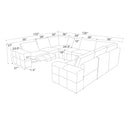 Upholstered Large Arms Sectional With Recliner Seats
