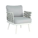 Mariano Steel 4-Pieces Conversation Set, Off White & Grey by HouseOfZazla