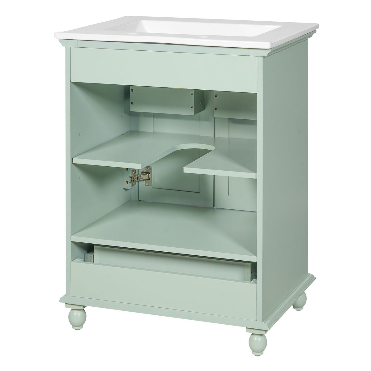 Modern Bathroom Vanity With Sink, Cabinet With Drawer And Dividers, Rectangular Storage Unit, photo 33 of 40