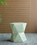 19x19x20" Tapered Green Pedestal Stool by HouseOfZazla