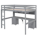 Loft Bed With Desk, Cabinets, Drawers, Charging Station And Bedside Tray by HouseOfZazla