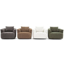 360° Swivel Barrel Sofa Chair With Throw Pillow, Upholstered Accent Chair by HouseOfZazla