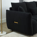 82" Premium Teddy fabric Sofa with 3 Back Pillows and 3 back Cushions Solid Wood Frame 3-Seater Sofa, Oversized Upholstered Chair for Living Room, Bedroom, Apartment and Office