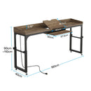 Adjustable Overbed Table With Wheels, Queen Size Mobile Desk - Dark Gray by HouseOfZazla