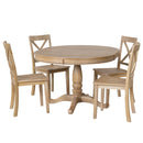 Modern Dining Table Set For 4, Round Table And 4 Kitchen Room Chairs, 5 Piece Kitchen Table Set For Dining Room, Dinette, Breakfast Nook by HouseOfZazla