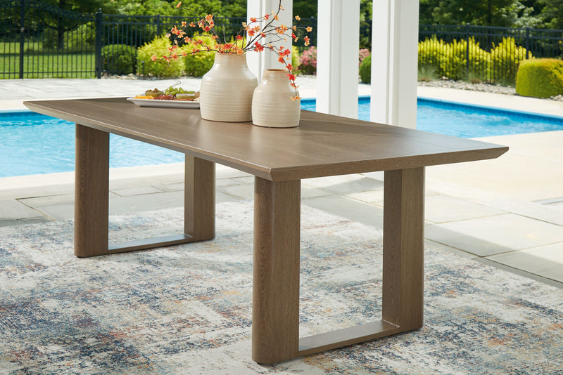 Serene Bay - Rectangular Dining Table With Umbrella Option - Dark Brown, photo 5 of 7