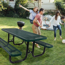 Outdoor Steel Picnic Rectangular Table With Umbrella Pole by HouseOfZazla