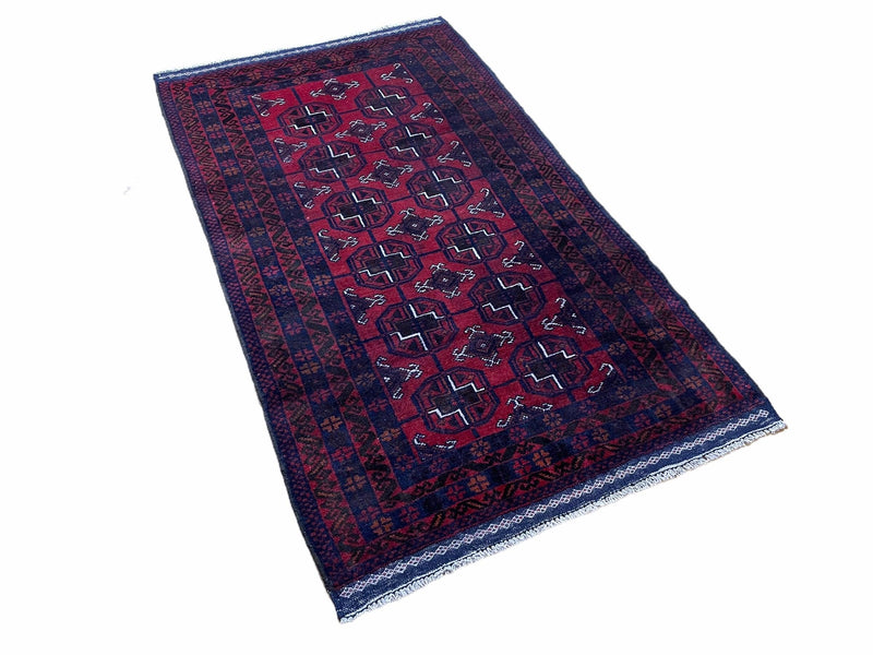 3 X 5 Vintage Handmade Tribal Wool Rug Balouchi Rug Afghan Rug Red Beige Nice
