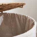 Round Tall Water Hyacinth Woven Wicker Laundry Hamper With Lid - For Clothes, Toys And Book Storage With Removable Liner - 15" X 15" X 20" - Natural Brown by HouseOfZazla