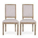 French Country Style Dining Chair With Upholstered Seating And Fluted Legs