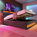 Upholstered Platform Bed With A Hydraulic Storage System, LED And USB Charging (Without Mattress) by HouseOfZazla