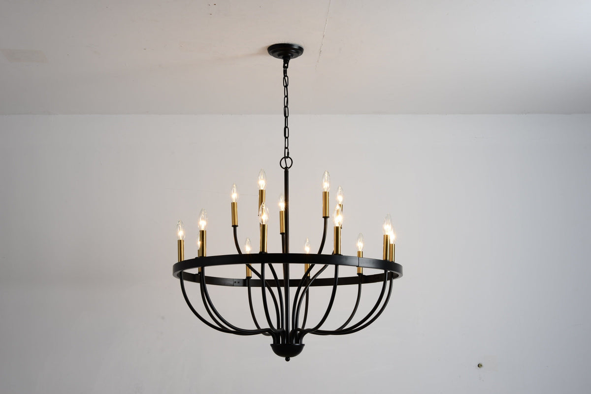 18-Light Industrial Iron Candle Chandelier, photo 29 of 33