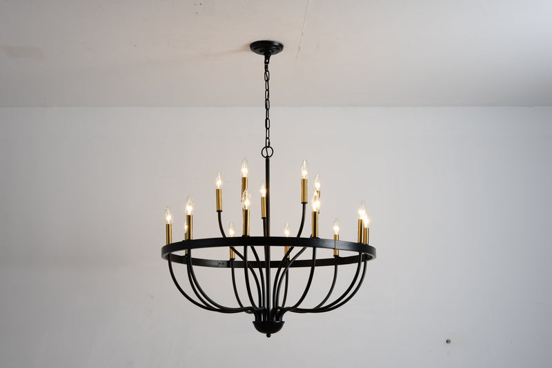 18-Light Industrial Iron Candle Chandelier, photo 29 of 33
